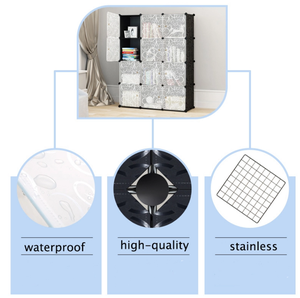 キューブ収納12キューブクローゼットオーガナイザー収納棚キューブオーガナイザーDIYプラスチッククローゼットキャビネットドア付き - Product Image 3