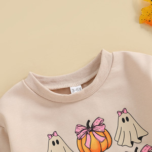 Tutina <span class=keywords><strong>a</strong></span> bolle di zucca e fantasma per neonati vestiti di Halloween manica lunga - Product Image 3