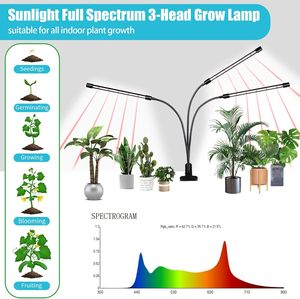 ไฟปลูกต้นไม้แบบ LED ฟูลสเปกตรัม หัวเดียว แบบหนีบ ตั้งเวลาได้ สำหรับปลูกพืชอวบน้ำ สมุนไพร และต้นกล้า ตัวโคมไฟทำจาก PVC - Product Image 2