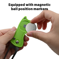 Offre Spéciale bleu pliable nettoyant magnétique rétractable Swith lame accessoires de Golf réparation de Golf divot pas fourche Golf divot outil