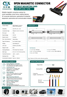 Connecteur magnétique Pogo Pin 9 broches plaqué or haute intensité, pré-câblé pour station de charge de robot AGV