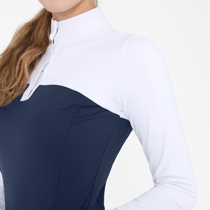 Camicie da Spettacolo Equestrian da <span class=keywords><strong>Donna</strong></span> a Maniche Lunghe Borgogna, Personalizzate con Logo, Top da Equitazione per Amazzoni - Product Image 3