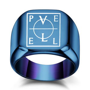 Personalized Letter Laser Engraved Square Stainless Steel <b>Ring</b> <b>For</b> <b>Men</b> 18mm Gift Jewelry - Product Image 5