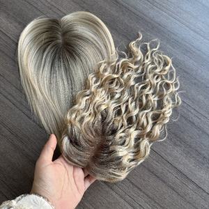 Premier Jesa Balayage Color Virgin European Remy Hair Tupé Premium Remy Human Hair Mono Mesh Hair Toppers para mujeres - Product Image 2