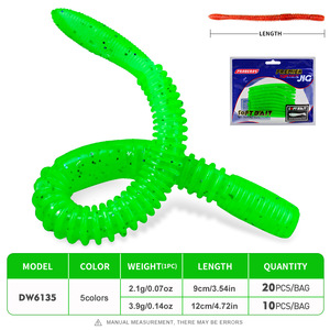 Venta al por mayor, 9cm, 2.1g, 20 piezas/bolsa, Nuevo Producto, Señuelo de Pesca Suave de PVC, Gusano Tipo Fideos, Hundimiento Lento, Cebo Blando, En Stock - Product Image 2