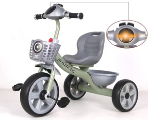 รถสามล้อเล็กๆน้อยๆที่ออกแบบใหม่พร้อมแป้นถีบเบาะหลังสำหรับเด็กรถสามล้อไฟดนตรีสำหรับเด็กเดินทาง - Product Image 1