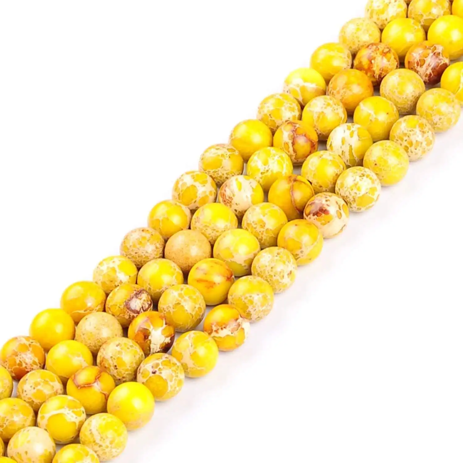 4/6/8/10/12MM Natural Stone Bead Citrine Imperial Jasper Round Loose Beads for Jewelry Making