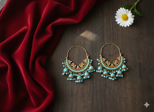 Pendientes Jhumka de Diseño Antiguo con Alto Pulido Dorado, Joyería Tradicional Étnica de Diseño para Mujer - Product Image 4