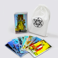 Cartes de tarot bord noir laser d'usine cartes d'oracle imprimées personnalisées jeu de cartes de tarot original avec sac en tissu