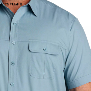Oem Men'S Sport Shirt Plus Size Short Sleeve Performance Cotton Gots Certified Custom Logo Tactical Outdoor Wear Private Label - Product Image 3