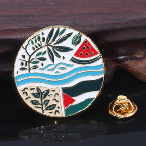 Molde gratis, varios broches, insignia personalizada, Pin de esmalte duro suave, mapa de Palestina, cinta adhesiva, Pin de sandía, Palestina - Product Image 1