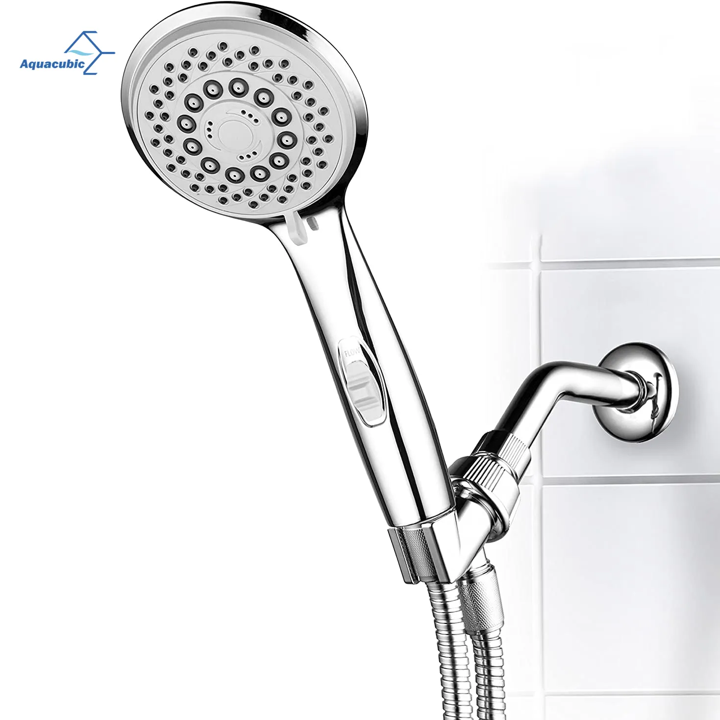 RV otel Spa 7 ayar Ultra lüks el duş başlığı patentli açık/kapalı durak anahtarı (Fırçalanmış nikel/<span class=keywords><strong>krom</strong></span>)