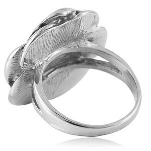 Yunnique – bague à fleurs couleur acier, bijoux pour femmes, cadeau, Style rétro Punk - Product Image 3