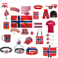 Casquette de pêcheur en polyester avec drapeau de la Norvège, impression numérique personnalisée, best-seller, casquette de pêcheur pour les fans de football norvégiens