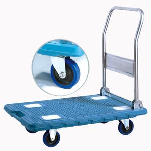 Camión de mano plegable de compras de plástico de cuatro ruedas <span class=keywords><strong>150kgs</strong></span> para plataforma de almacén carrito de mano plegable - Product Image 3