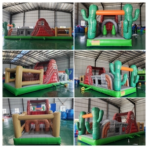 CE - Pista de Obstáculos Inflable de PVC con Temática del Viejo Oeste, Parque de Aventuras para Niños, Equipo de Juegos para Alquiler en Fiestas - Product Image 6