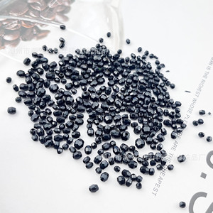 Cuentas acrílicas negras de esquina de 3-5 mm con orificio recto multifacético para la fabricación de joyas, material para tejer cadenas de teléfono y bolsos DIY - Product Image 2