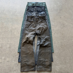 Wax Coated Denim - Men's Streetwear Skinny & Baggy Jeans