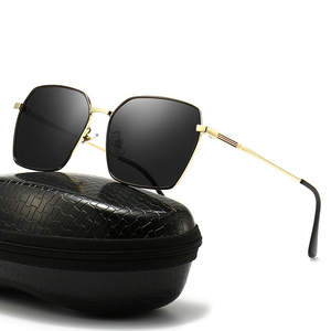 <b>Square</b> <b>Sunglasses</b> Full Rim Polarized UV400 Unisex Fashion Outdoor Metal Frame Glasses Case - Product Image 1