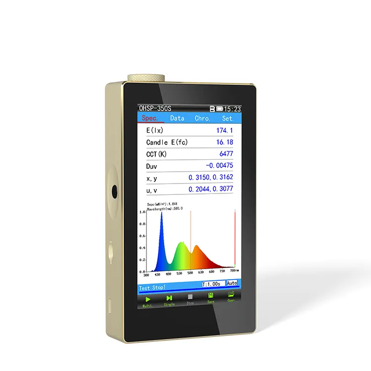 HOPOOCOLOR sistem pengukur optik portabel, pengukur panjang gelombang lampu LED, TM-30 CCT Meter