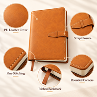 Carnet A5 personnalisé en cuir PU avec fermeture à sangle, journal à couverture rigide avec logo et nom personnalisés pour cadeaux d'entreprise et de bureau