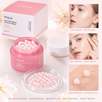 Crème de Nuit Hydratante Éclaircissante Anti-rides à la Niacinamide en Capsules Roses pour le Visage – Marque Blanche