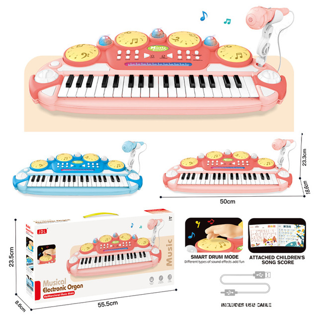 Hot Cross Border New Kids Electronic Keyboard Toy Beginner Multifunction With Mic Mini Piano Music Enlightenment