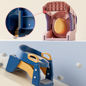 Portable Foldable Baby Potty Training Seat Soft PP <b>Plastic</b> Toilet with Cartoon Pattern Step <b>Stool</b> for Kids - Product Image 2