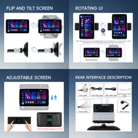 Podofo 10 "4 + 64G Android 1Din Radio rotative Carplay Autoradio Android Auto GPS WiFi BT FM RDS Enregistreur inversé OEM/ODM Usine
