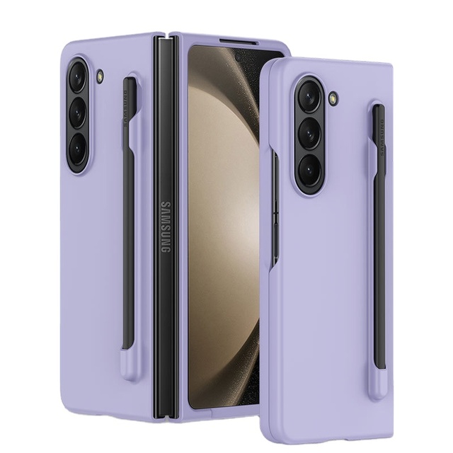 Wholesale Luxury  Z Fold 3 4 5 PC Hard Protective Folding Mobile Phone Case With Pen Slot Spot Color Skin Feeling Design