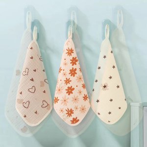Ucuz yumuşak emici yüz havlusu Muslin bebek keseler karikatür yenidoğan için % 100% pamuk pembe bebek yıkama bezleri - Product Image 4