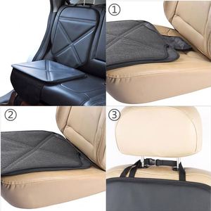 Protector de asiento de coche, funda de asiento de seguridad para niños impermeable de cuero, almohadilla gruesa con bolsillos grandes, alfombrilla duradera para patadas, funda de asiento de coche para perros - Product Image 5