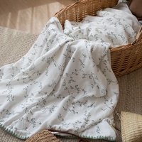 Couverture d'été fine 4 couches en fibre de bambou et coton pour bébés et enfants, idéale pour la sieste en crèche et l'utilisation climatisée, en soie glacée