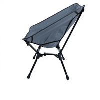Chaise de plage moderne minimaliste en alliage d'aluminium gris pliable pour parc, café, restaurant et événements en plein air