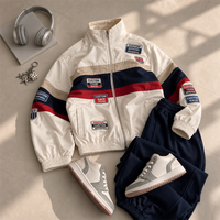 Veste de course unisexe en toile à blocs de couleur avec logo personnalisé, à capuche, séchage rapide, streetwear OEM ODM