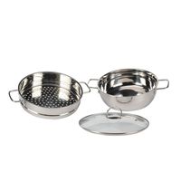 Casserole vapeur de cuisine de luxe classique de haute qualité en acier inoxydable 4 Ti avec couvercle à motif texturé nid d'abeille