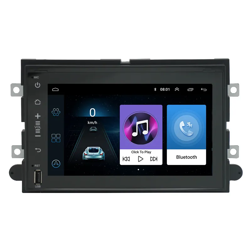 Kit multimídia automotivo com android, 2din, com rádio, gps, multimídia player para ford focus, f150, f250, f350, tela hd de 7 polegadas, estéreo, mp5, dvd carplay