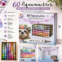 60 couleurs, marqueurs d'art à double pointe à base d'eau, pointe fine, stylos de coloriage pour le dessin, la calligraphie, l'illustration, le journaling