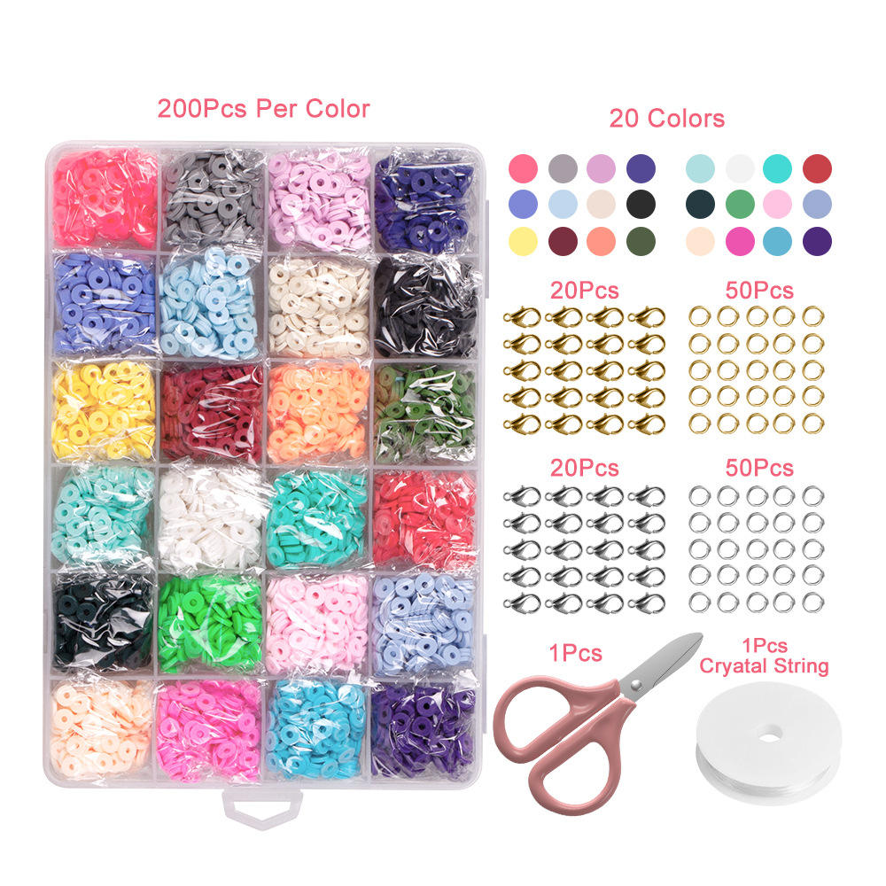 Plastic Box Jewelry Findings Tool Accessories Set Polymer 6mm Flat