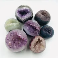 Obral Batu Kecubung Besar Alami Kristal Cluster Bola Batu Ungu