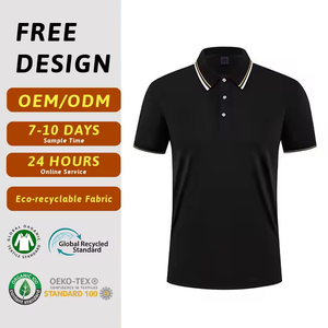 قميص بولو للجولف مطرز حسب الطلب للرجال، يمتص الرطوبة وسريع الجفاف، بأكمام قصيرة، قميص بولو للجولف بلون موحد - Product Image 1