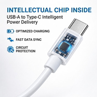 Kabel Pengisian Cepat USB a ke Tipe C Kabel Data Charger USB Tipe C untuk Ponsel Pengisian Cepat Kabel USB Foil Tipe-C 1M 1.5M 2M