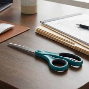 Office Scissors Stainless Steel Blue Straight Head Household Paper Cutting Craft Use - Product Image 4