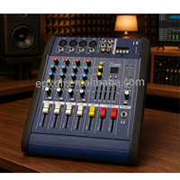 PMX Series Power Mixer with Amplifier 250W 16 DSP Effects Dual-position Display 4 EQ Equalizer Built-in SD Card Slot&MP3 Player