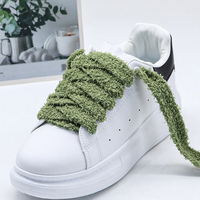 Coolstring nouveau Style 2.2cm monocouche plat élargi lacets en peluche serviette douce lacets flous pour baskets toile chaussure de sport
