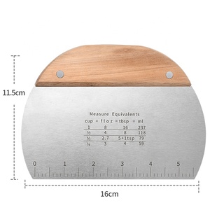 Utensile da cucina da cucina <span class=keywords><strong>farina</strong></span> in acciaio inossidabile coltello da pasticceria utensili da taglio e raschietto per dolci taglierina da banco con scala - Product Image 3