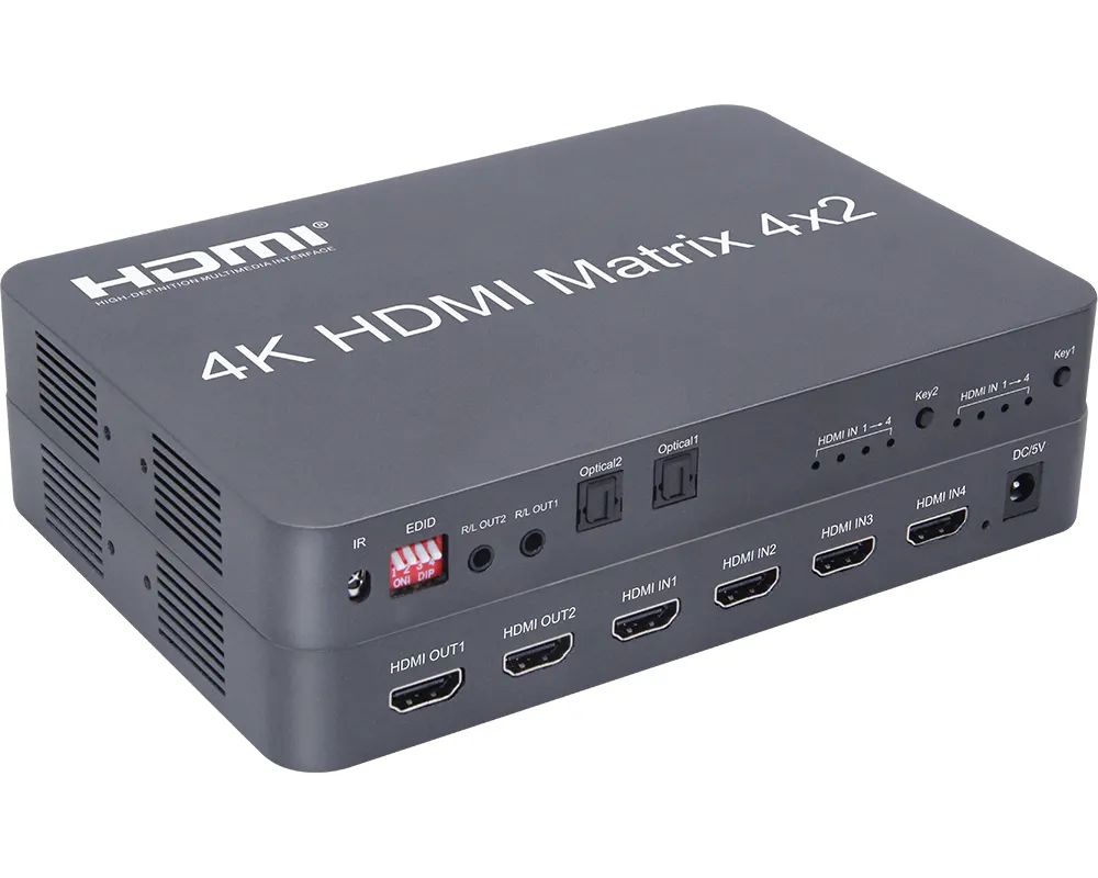 テレビ用アルミ4K HDMIマトリックス4x2 R/L ARC新着