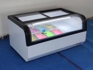 Vitrine Réfrigérée de Comptoir pour Crèmes Glacées, Congélateur de Présentation à Refroidissement Direct avec Verre Anti-Buée, Petit Réfrigérateur de Comptoir pour Gelato - Product Image 2