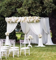 Nieuwe aanwinst Kunstzijde Bloemen Wandpanelen Achtergrond 8ft X 8ft Op Maat Gemaakte Kleuren Luxe Elegant Vintage Bruiloft Feest