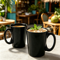 Tasses à lait en verre borosilicate de haute qualité, verres à jus et à eau, gobelets noirs, ensemble de verres à boire, tasses à café et à bière en verre